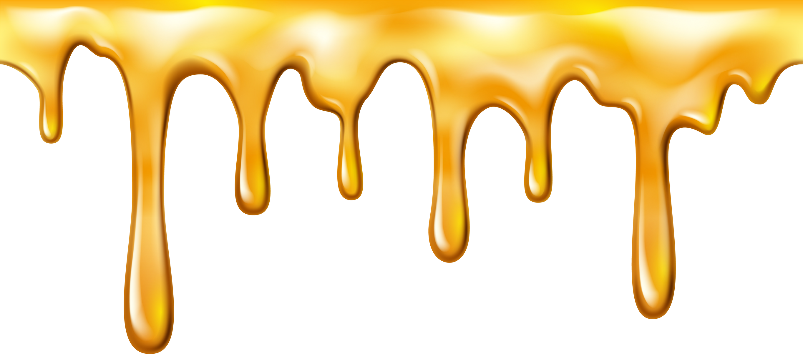 Realistic dripping or melting honey, sweet liquid